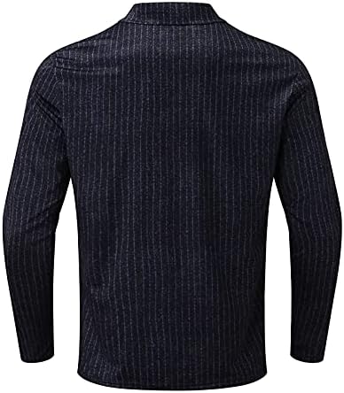 Xxbr машка ребра плетена поло маици со долги ракави лабави вклопени поштенски патент на вратот Хенли кошула Турнедан јака деловна