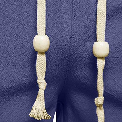Ymosrh mens карго шорцеви случајни цврста боја памучна постелнина шорцеви врзани за спортски панталони со шорцеви за мажи за мажи