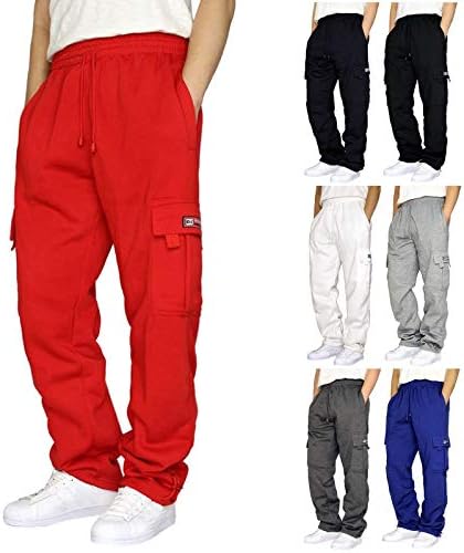 Џемпери за мажи панталони Обични јаже олабавувајќи ја тешка категорија на товар за мажи за мажите лабави спортски панталони со џебови