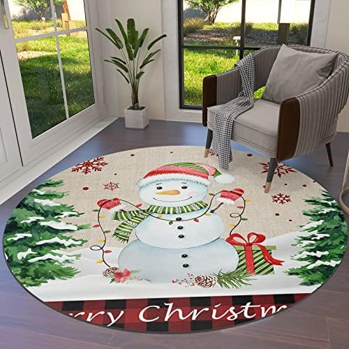 Голем килим за дневна соба за дневна соба, 5-ти килими што не се лизгаат за детска соба, среќен Божиќна сонувачка снежна зимска снегулка
