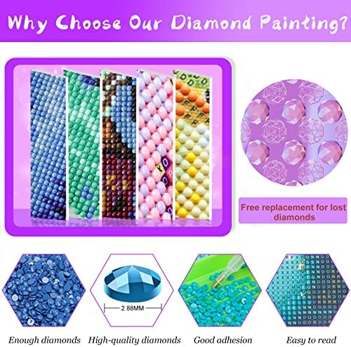 Qazwsx нацртани ориентални змеј дијамантски комплети за сликање за возрасни и деца, тркалезни комплети за вежбање со дијаманти дијаманти