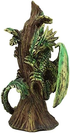 Ebros Dryad Gaia Tree Ent Earth Dragon Perching на филијала колекционерска статуа Митска фантазија Возраст на змејови Бехемот фигурински