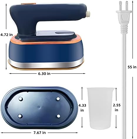 Рачен Пароброд За Облека, Пренослив Пароброд За Облека За Патување Со Ротирачка Рачка, Резервоар за Вода од 180 мл, Брзо Загревање Од 15