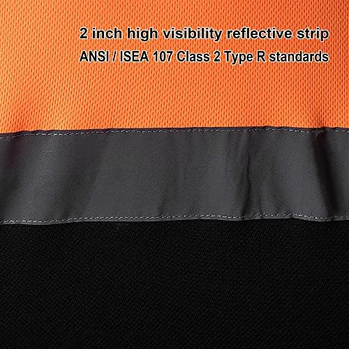 Заштита на висока видливост со голема видливост на тешки маици за безбедност, достапни во долги или кратки ракави, ANSI Type
