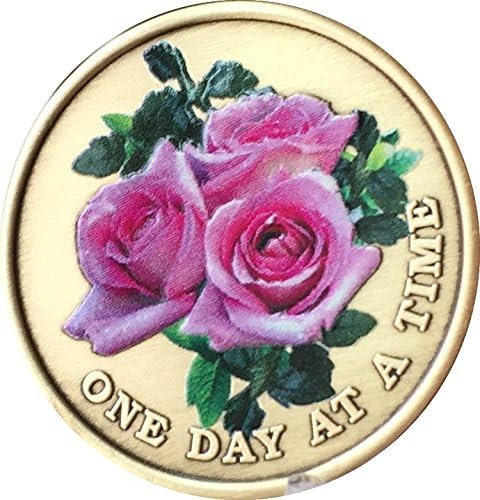 Розова Роза Еден Ден Во Исто Време Медалјон Во Боја Спокојство Молитвен Чип