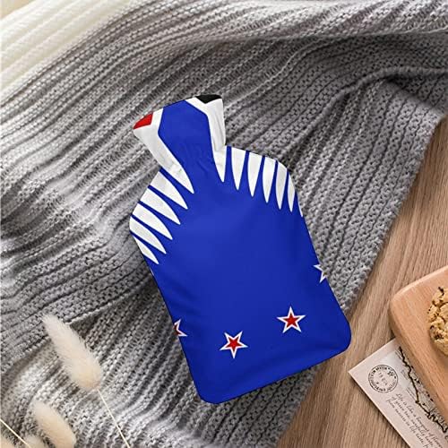 Знаме на Нов Зеланд печатено шише со топла вода со мека кадифен капаче рачна топла гумена вода торба за вбризгување 1000 мл