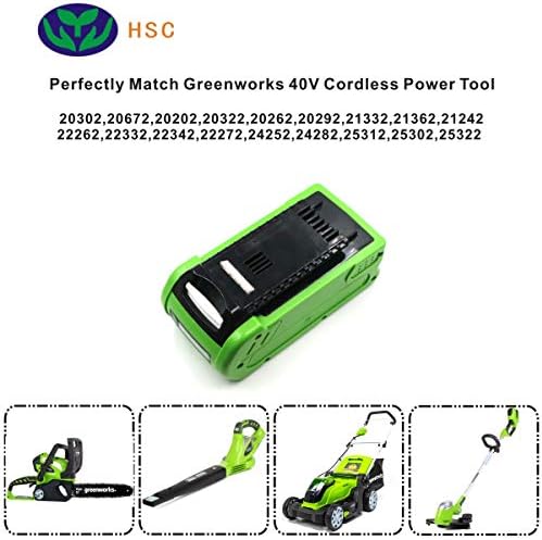 3000mAh 18650 Батерија Case GRW40 Li-Ion Батерија 40V замена за GreenWorks 40V батерија G40LM45 G40LT 24252 2601102 29282 29302 29462 29472