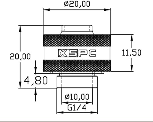 XSPC G1/4 Компресија Фитинг за 3/8 ID-1/2 ОД Флексибилни Цевки V2, Мат Црна, 8-Пакет