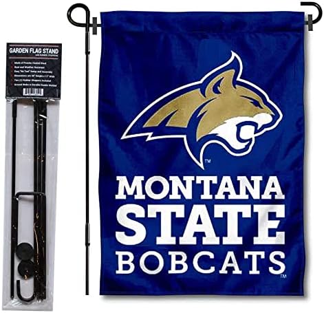 Монтана држава MSU Bobcats Garden Garden Flag and Stand Stand Pole Set сет