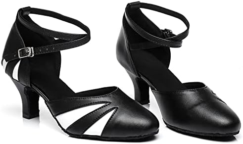 Кожа од латински танцувачки чевли Dkzsyim, салса салса танцувајќи чевли за танцување, модел QJW1019