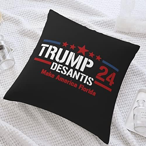 Кадекс Трамп Десантис 2024 Направете американска перница во Флорида вметнува 18x18 инчи фрлање перници Вметнете квадратни капаци за фрлање