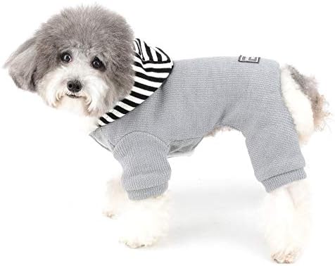 Облека за кучиња со миленичиња од ранг, зимски џемпер со мало кучиња со качулка, плетена палто, топла јакна 4 нозе, комбинирана
