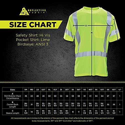 Рефлексивна облека Здраво на безбедносен џебниот кошула за краток ракав - Компаниска од ANSI Class 3, 360 ° рефлексивно покривање - 3 пакет