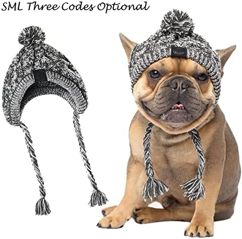 Среќен ден куче Помпон капа топла капчиња со капчиња зимска симпатична зимска капа со облека за кучиња од снод