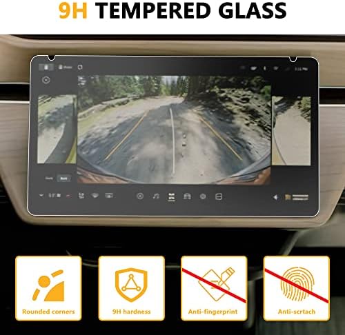 RERPRO Temented Glass Screen Заштитник компатибилен со 2022 2023 Rivian R1T R1s Внатрешни додатоци за внатрешни работи на допир на допир