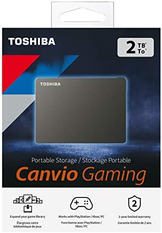 Toshiba 2tb Canvio Игри На Среќа - Пренослив Надворешен Хард Диск Компатибилен Со Повеќето Playstation, Xbox И Компјутер Конзоли, USB 3.2. Генерал