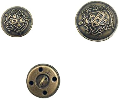 Копче за копче за блејзери од 16 парчиња метал - копче со големина од 15мм 20мм Петмал за блејзери, костуми, спортски палта, униформа, јакни