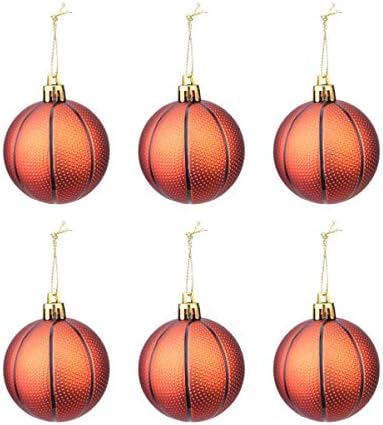 Toyvian 6pcs Божиќни топки украси новогодишни украси за новогодишни украси украси фудбалска топка кошарка бејзбол фудбалски