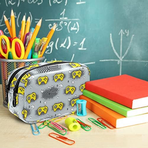 Глафи ​​симпатична видео игра Смешна молив за молив со голем капацитет торбичка торбичка торбичка преносна козметичка торба