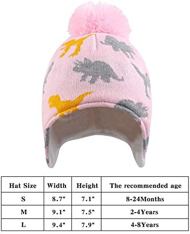 ЗСЕДРУТ Зимски диносаурус бебе момче плетено деца Помпом Бејни руно постави капи за момчиња за новороденчиња за новороденчиња