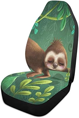 Yyzzh симпатична мрзливост бебе спиење на гранка на дрвја во тропска џунгла зелена шумско седиште за автомобили за предни сетови од 2 заштитнички