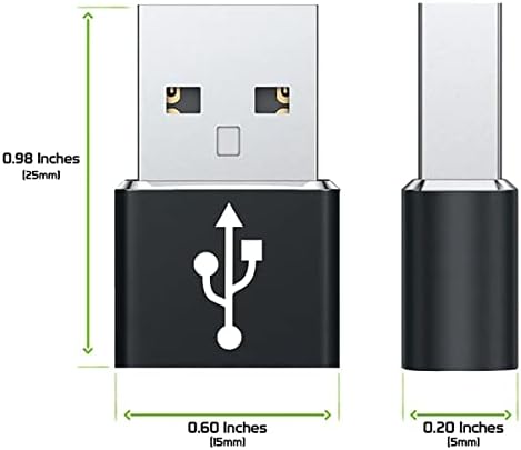 USB-C Femaleенски до USB машки брз адаптер компатибилен со вашиот ZTE Z986U за полнач, синхронизација, OTG уреди како тастатура, глушец, поштенски патеки, PD