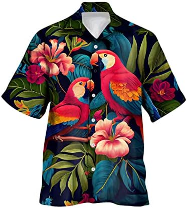 2023 Нови мажи Обични кратки ракави пролетни летни летни вратови 3Д печатени кошули модни врвни кошули со блузи 8 кошули