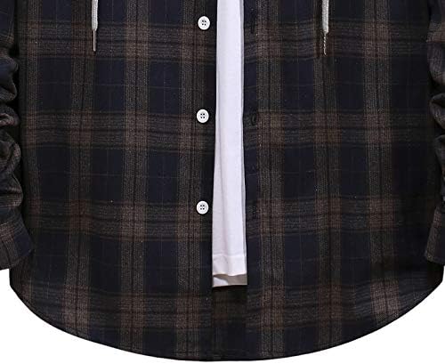 Менс лесни јакни, отворена предна пролет Основни кошули со долг ракав Мажи парк со качулка се вклопуваат во најтешки кошули555