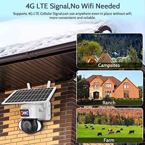 FunYat T528 3G/4G LTE Мобилна Безбедносна Камера На Отворено, Соларна Енергија, Паметни Рефлектори, Целосна Боја IR Ноќно Гледање, Црвена&засилувач;Сини