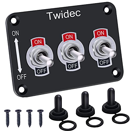 Twidec/3 Gang Rocker Toggle Switch Metal Panel со 16A 250V AC/12V DC SPST 2 Позиција 2 пин Вклучено/Исклучено прекинувач и водоотпорен капакот