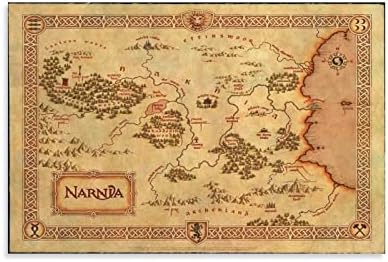 Постери и отпечатоци на хрониките на мапата на Нарнија wallидни уметнички слики од платно, wallид декор дома декор дневна соба декор