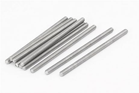 AEXIT M3 X нокти, завртки и сврзувачки елементи 55мм 0,5мм теренот 304 не'рѓосувачки челик целосно навојни шипки за навојни шипки Ореви и завртки