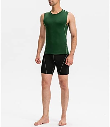 Неизвесни кошули без ракави за компресија на мажите, атлетски резервоар врвови за фитнес елек за вежбање базен слој
