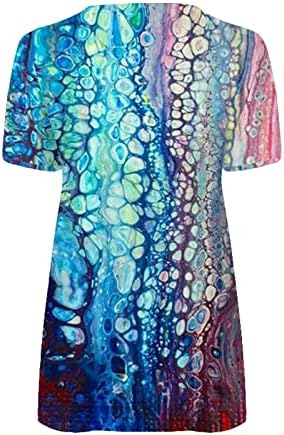 Женски 1/4 поштеда на хавајска кошула обични летни плажа врвови боемски симпатичен цветен печатен пулвер патент Хенли блуза