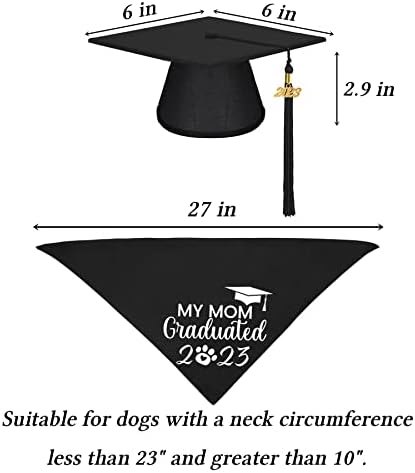 СТМК кучиња дипломирање капа бандана, матура за кучиња со матура со 2023 година кучиња за матура на кучиња подароци за дипломирање бандана за мали средни големи кучи?
