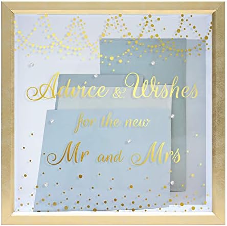 Мимоза МОМЕНТИ Свадба Подарок Картичка Кутија За Свадба Прием, Злато И бела кутија со Кристали на стакло