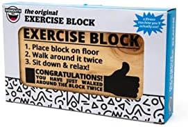 Блок за вежбање Bigmouth Inc - смешна алатка за вежбање дрвена вежба со втиснети упатства директно на блокот, прави одличен подарок за замота