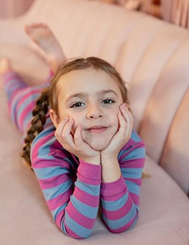 Leveret Chriped Kids & Toddler Girls Pajamas 2 Piece PJS постави памучна облека за спиење