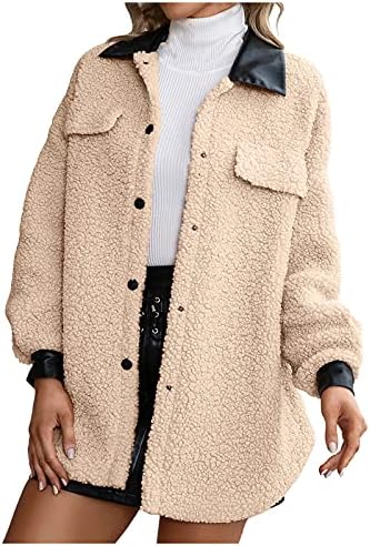 Prdecexlu зимска работа убава јакна жени со долг ракав копче надолу со меки удобно палто удобно цврсто лаптоп
