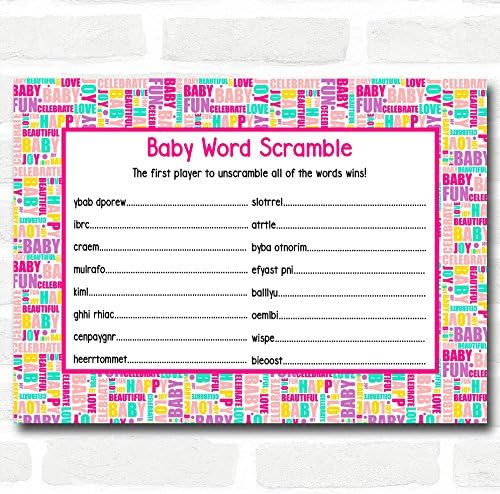 Забавни зборови за игри за бебиња за туширање зборови