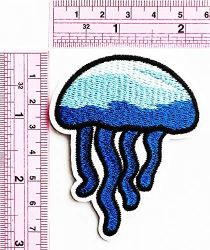 Медуза лигњи морски суштества морски животни океански риби деца цртан филм железо на лепенка извезена лепенка за јакна торбички
