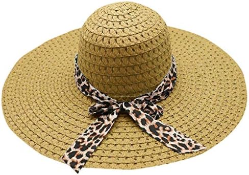 Летна капа на плажа, ширина, флопи федора, капа, преклопена ролна на плажа капа, сонце капаче, слама панама капа леопард печати