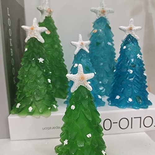 Таблета новогодишна елка елка мини морска чаша елка елка од смола дрво, украси за новогодишни украси, украси смола елка украси