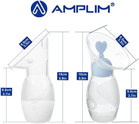 Амплим Генерал - 2 Силиконски Колектор За Мајчино Млеко | 2-Пакет Прирачник За Патување Со Храна со 2 Стопери За Штедење Млеко за Доење | Фса