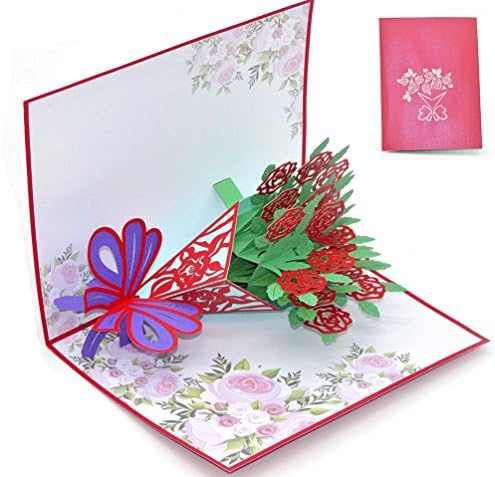 Цветни Скокачки Картички 3Д, Цветна Честитка Со Пликови За Сите Прилики, Избрани 4 Цветни Картички За Денот На Благодарноста Роденден Божиќ Подарок