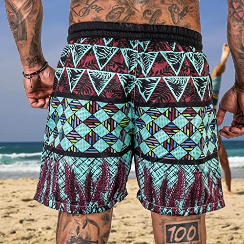 Саксигол Хавајски шорцеви за мажи, нови летни етнички панталони рамен агол на плажа сурфање на пливање стебла за преголема табла за влечење