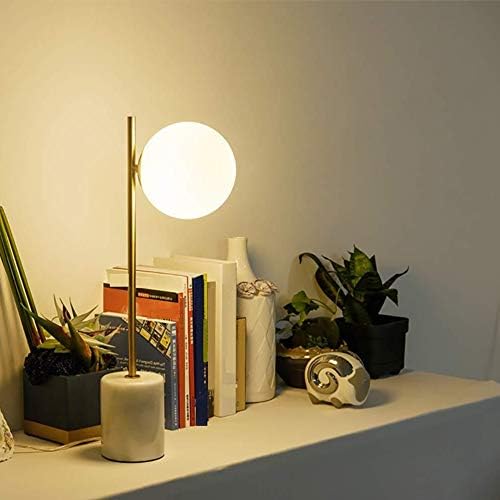 Haалеи минималистички предводени ламби за маса за дневна соба бело стаклена топка табела светло железо мермерна биро за светло Студирање