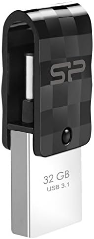 Silicon Power 32 GB X5 Flash Drive USB 3.0 Dual Drive USB Type-C C31 Swivel Diual Flash Drive Type C Подготвен за таблети за паметни телефони и