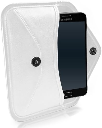 Boxwave Case for Kyocera S6 - Елитна торбичка за кожен месинџер, синтетичка кожна покривка на куќиште за дизајн на пликови за Kyocera S6,