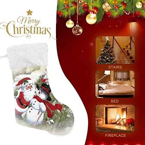 Алаза Божиќни чорапи Дедо Мраз и Снежен човек Класик Персонализирани големи декорации за порибување за семејни празнични сезони за забави Декор